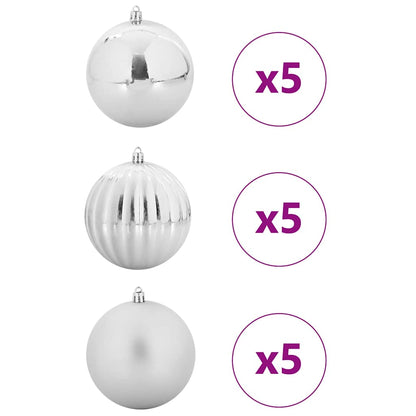 Set di palline di Natale XL 15 pz Argento Plastica | homemem39