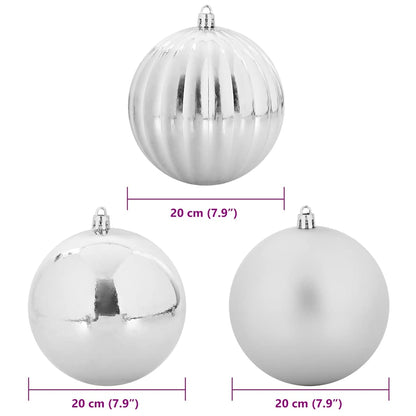 Set di palline di Natale XXL 4 pz Argento Plastica | homemem39