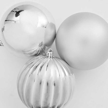 Set di palline di Natale XXL 3 pz Argento Plastica | homemem39
