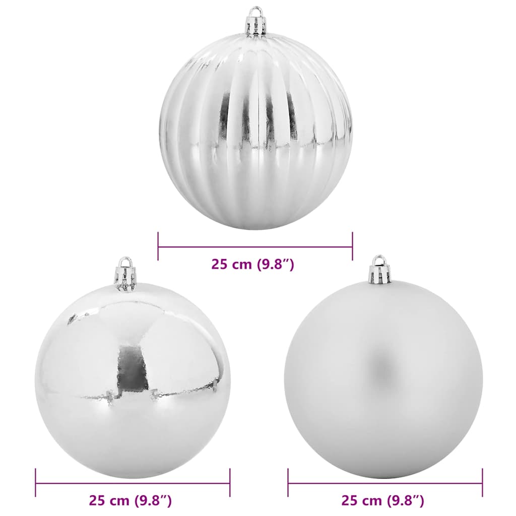 Set di palline di Natale XXL 3 pz Argento Plastica | homemem39