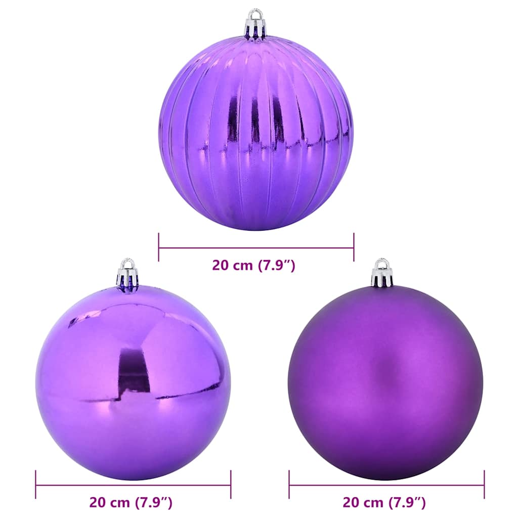 Set di Palle di Natale 4 pcs Lillà Plastica