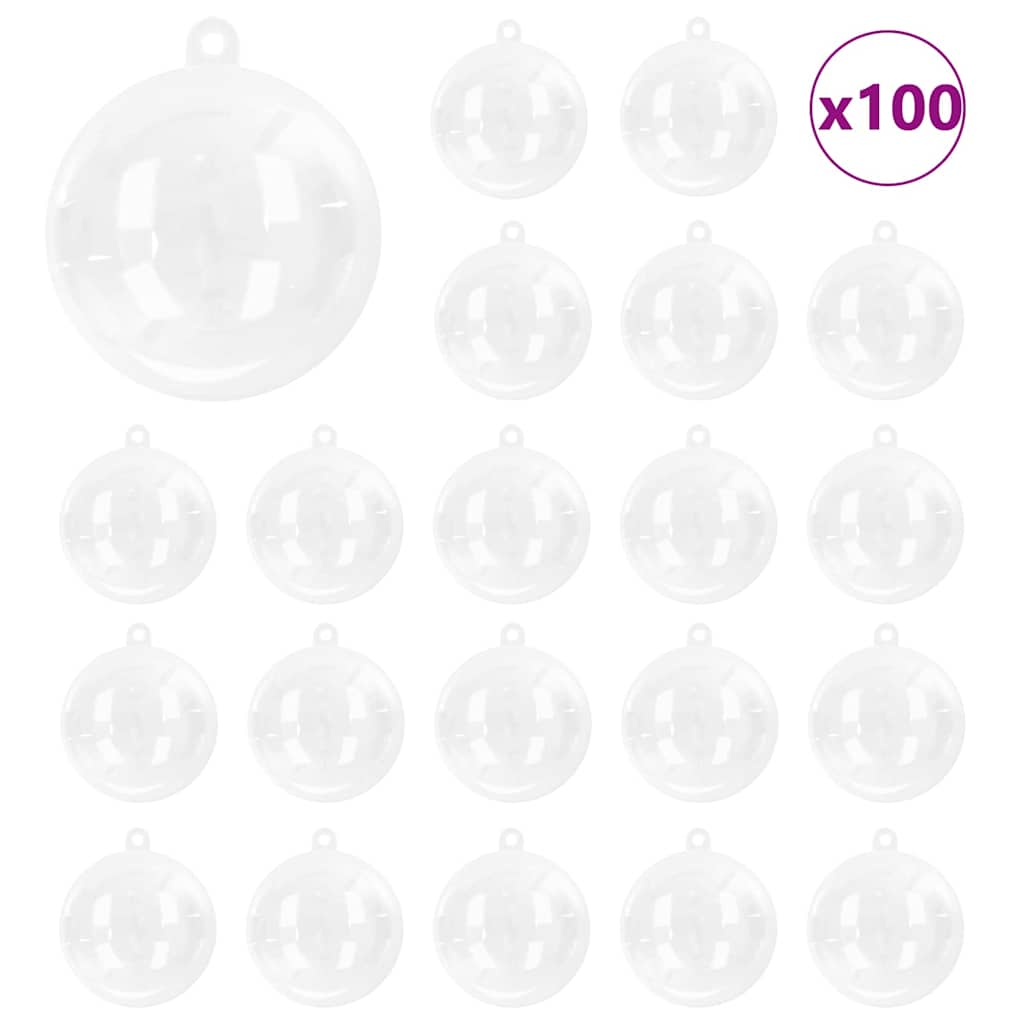 Set di Palle di Natale 100 pcs Trasparente Ø 8 cm | homemem39