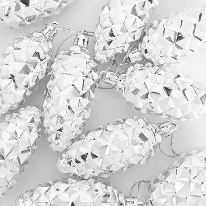 Palla di pino di Natale 40 pcs Argento Plastica | homemem39