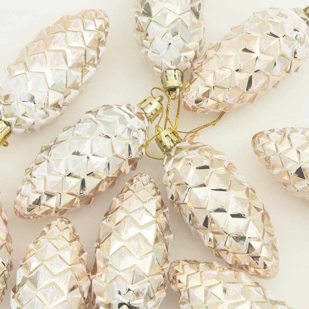 Palla di pino di Natale 40 pcs Champagne Plastica | homemem39