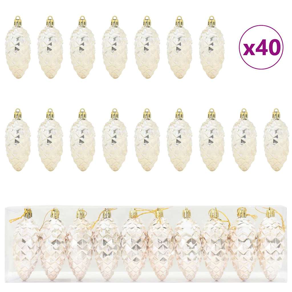 Palla di pino di Natale 40 pcs Champagne Plastica | homemem39
