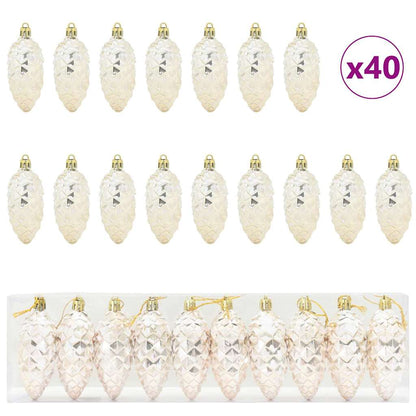 Palla di pino di Natale 40 pcs Champagne Plastica | homemem39