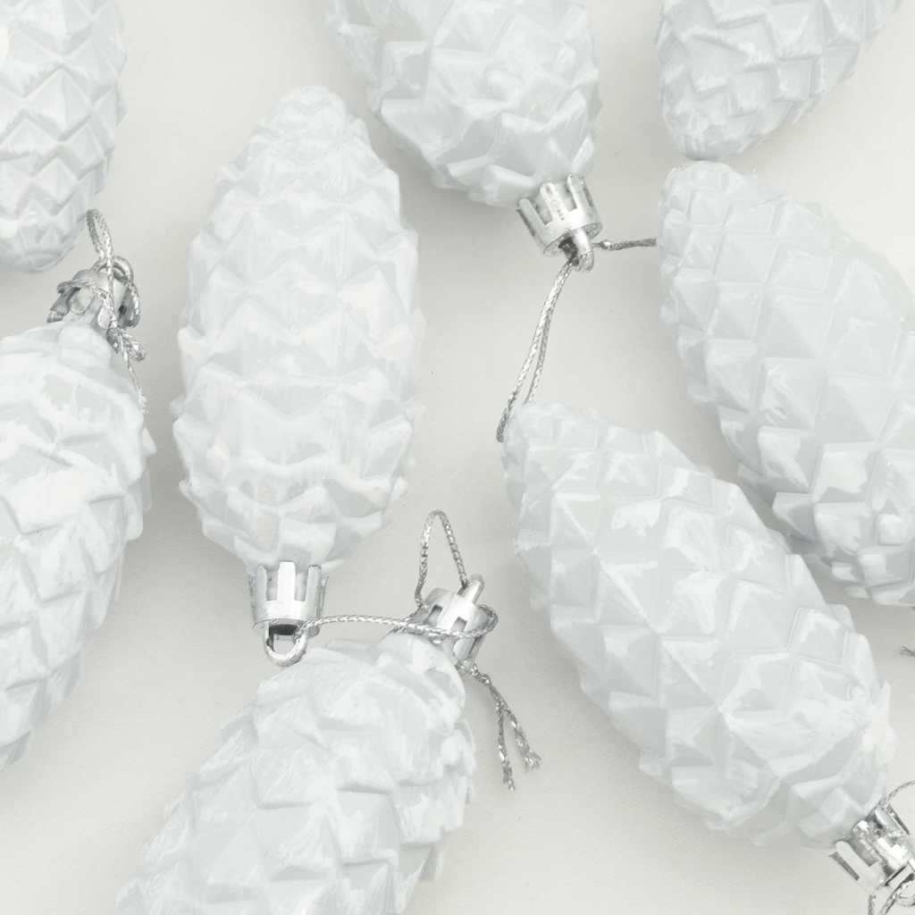 Palla di pino di Natale 40 pcs Bianco Plastica | homemem39
