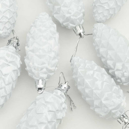 Palla di pino di Natale 40 pcs Bianco Plastica | homemem39