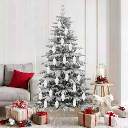 Palla di pino di Natale 40 pcs Bianco Plastica