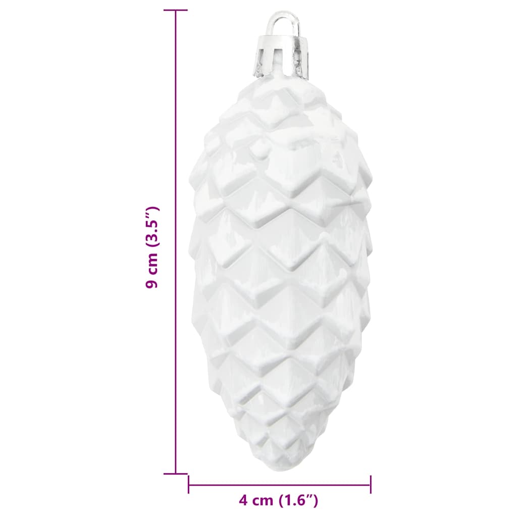 Palla di pino di Natale 40 pcs Bianco Plastica | homemem39