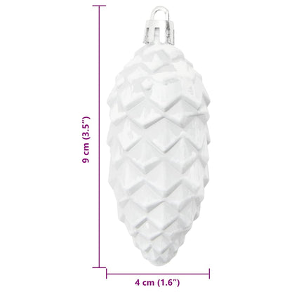 Palla di pino di Natale 40 pcs Bianco Plastica | homemem39