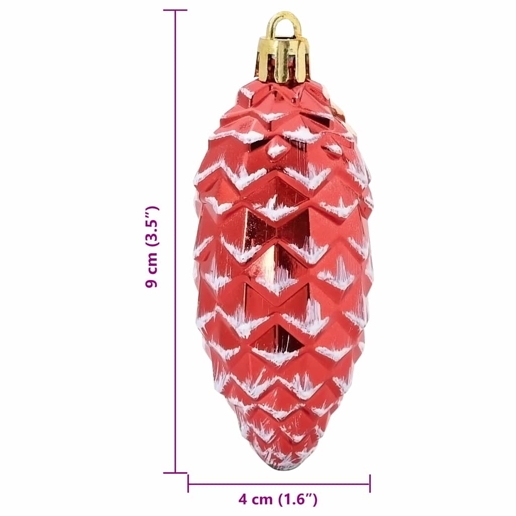 Palla di pino di Natale 40 pcs Rosso Plastica | homemem39