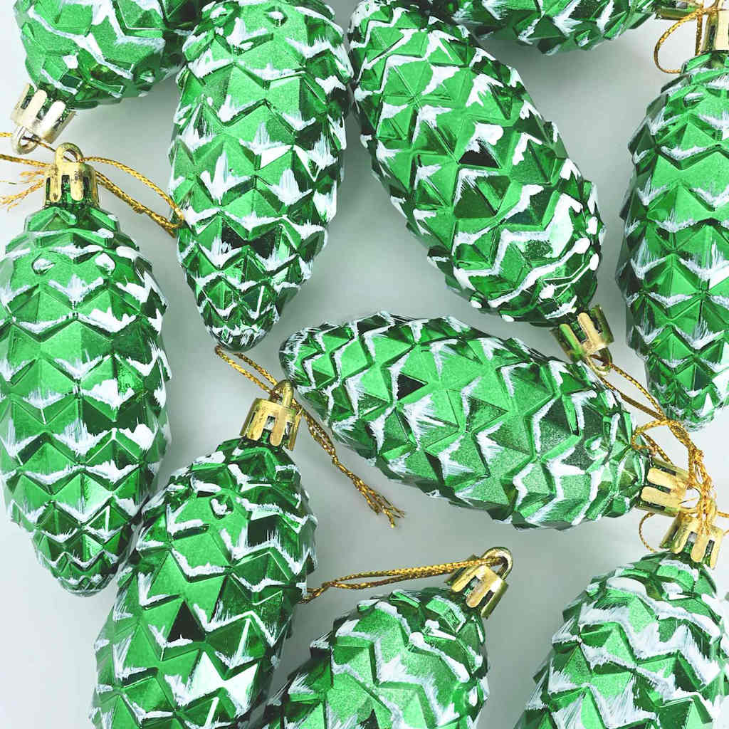 Palla di pino di Natale 40 pcs Verde Plastica | homemem39