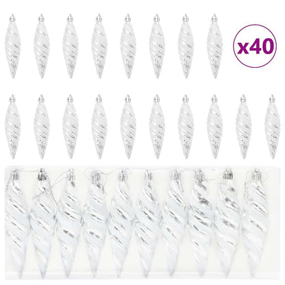 Palla a spirale di Natale 40 pcs Argento Plastica | homemem39