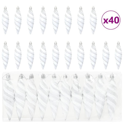 Palla a spirale di Natale 40 pcs Bianco Plastica | homemem39