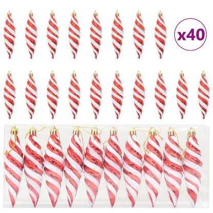 Palla a spirale di Natale 40 pcs Rosso Plastica | homemem39