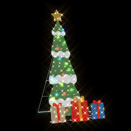 Albero di Natale Illuminato con 3 Scatole Regalo 2D Bianco Caldo