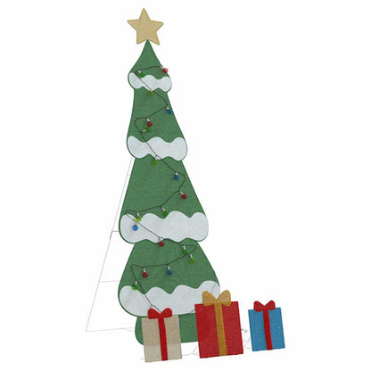 Albero di Natale Illuminato con 3 Scatole Regalo 2D Bianco Caldo