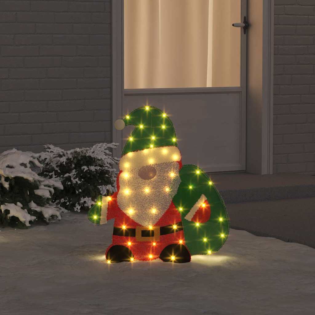 Babbo Natale Illuminato Bianco caldo 70 x 62 cm Tessuto di Lamè | homemem39