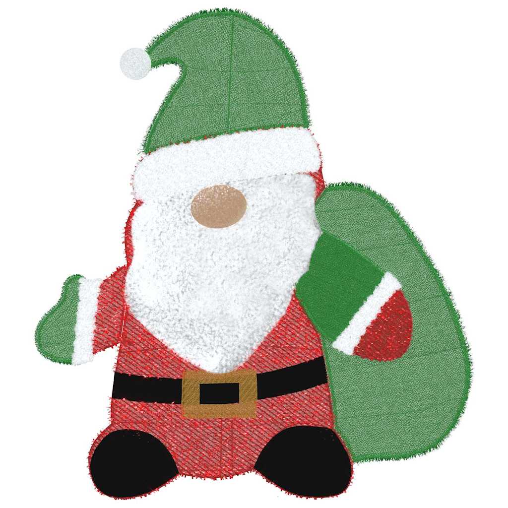 Babbo Natale Illuminato Bianco caldo 70 x 62 cm Tessuto di Lamè | homemem39