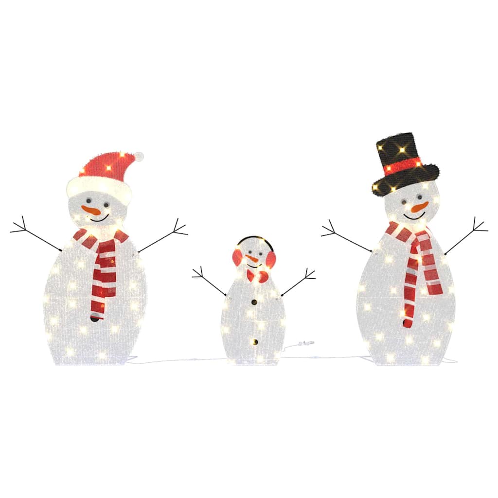 Familia di Pupazzi di Neve Illuminati 3 pcs Bianco caldo | homemem39