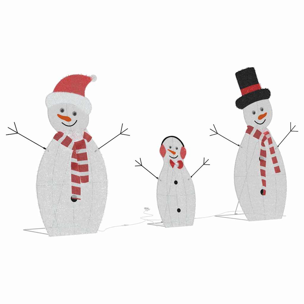 Familia di Pupazzi di Neve Illuminati 3 pcs Bianco caldo | homemem39