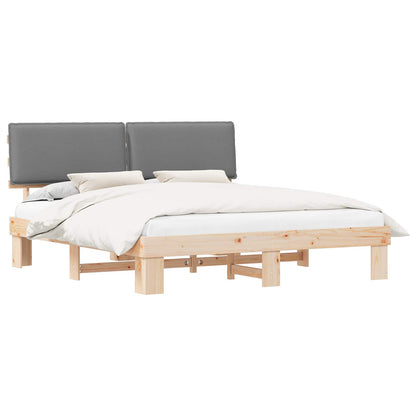 Letto con Testiera Rivestita Grigio chiaro 200 x 200 cm | homemem39