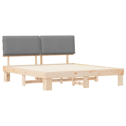 Letto con Testiera Rivestita Grigio chiaro 200 x 200 cm | homemem39