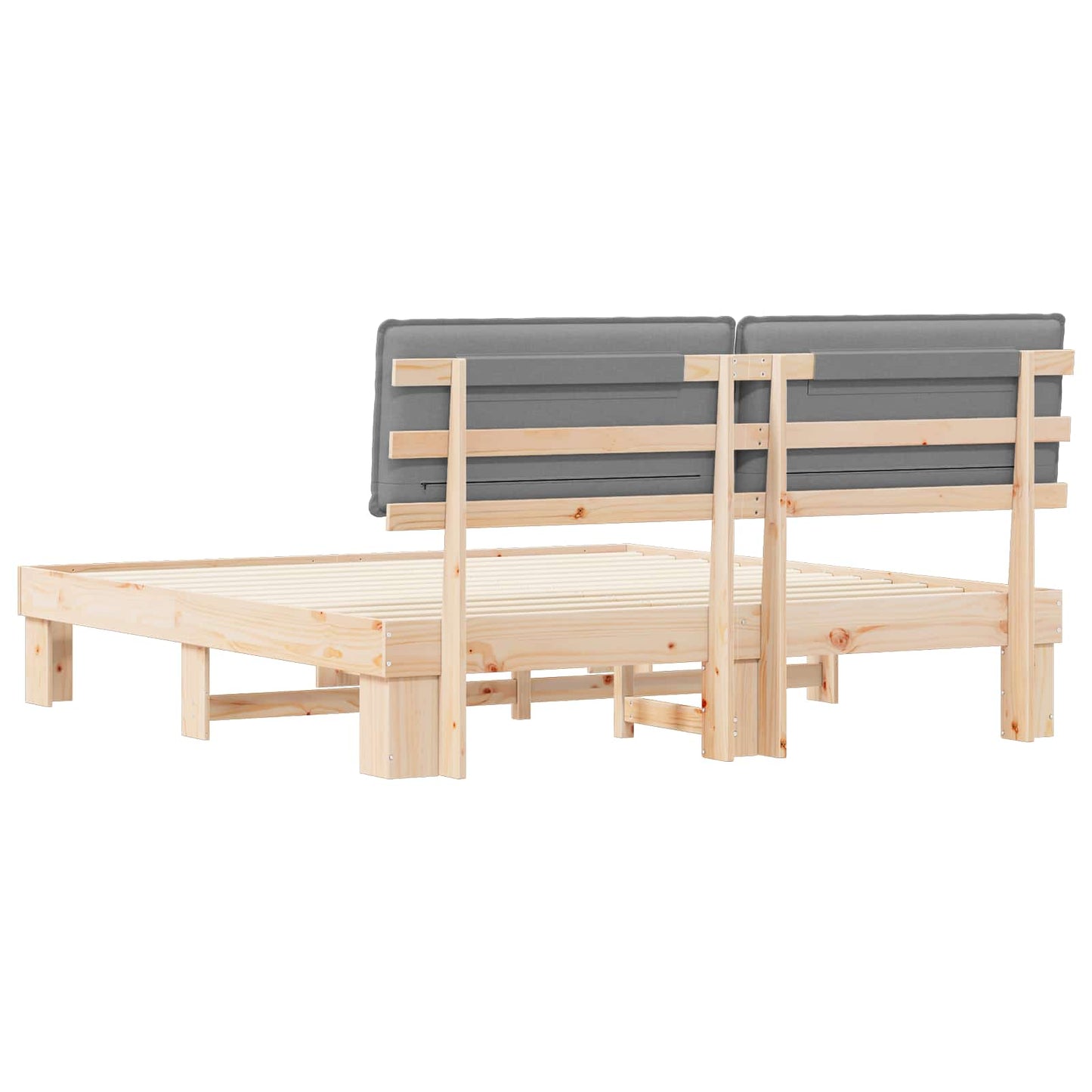 Letto con Testiera Rivestita Grigio chiaro 200 x 200 cm | homemem39