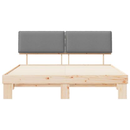 Letto con Testiera Rivestita Grigio chiaro 200 x 200 cm | homemem39