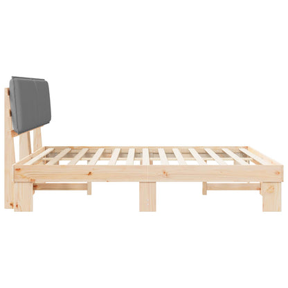 Letto con Testiera Rivestita Grigio chiaro 200 x 200 cm | homemem39