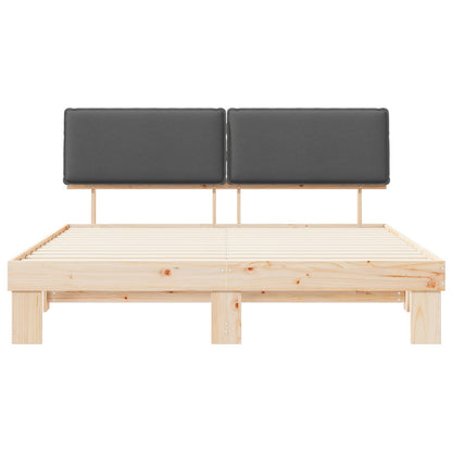 Letto con Testiera Rivestita Grigio scuro 200 x 200 cm | homemem39