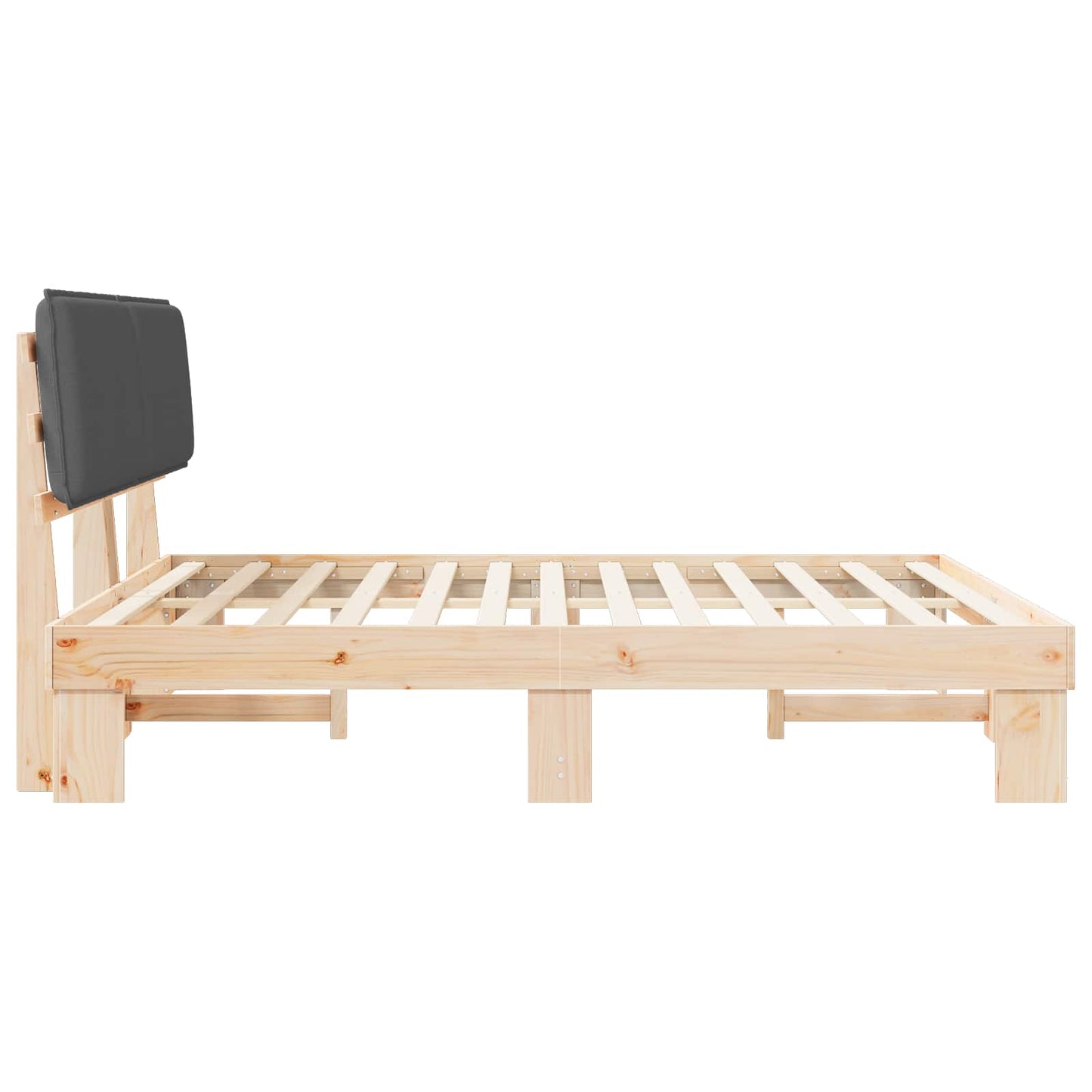 Letto con Testiera Rivestita Grigio scuro 200 x 200 cm | homemem39