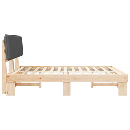 Letto con Testiera Rivestita Grigio scuro 200 x 200 cm | homemem39