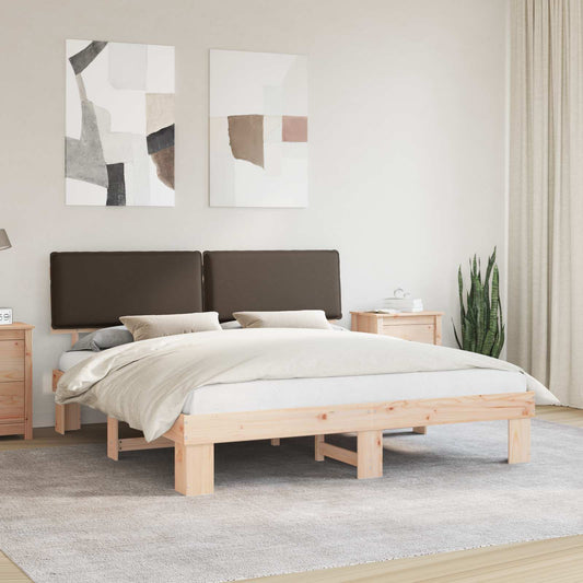 Letto con Testiera Rivestita Talpa 200 x 200 cm Pino massello | homemem39