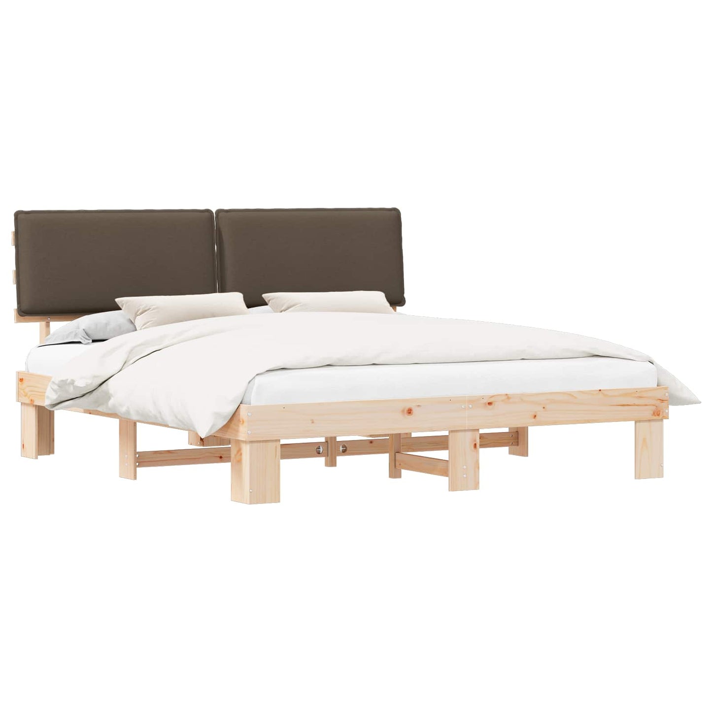 Letto con Testiera Rivestita Talpa 200 x 200 cm Pino massello | homemem39