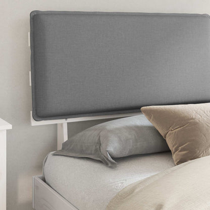 Letto con Testiera Rivestita Grigio chiaro 200 x 200 cm | homemem39