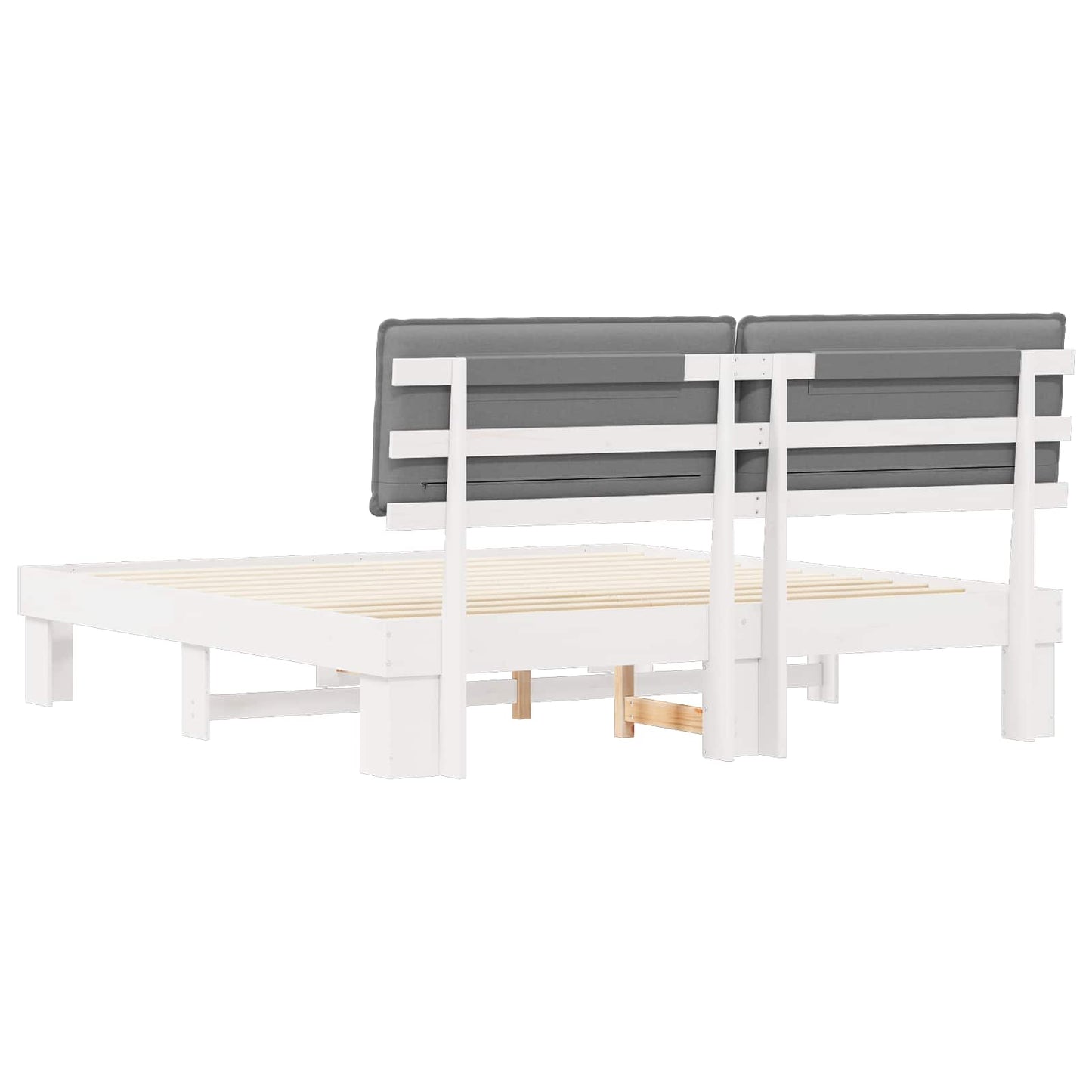 Letto con Testiera Rivestita Grigio chiaro 200 x 200 cm | homemem39