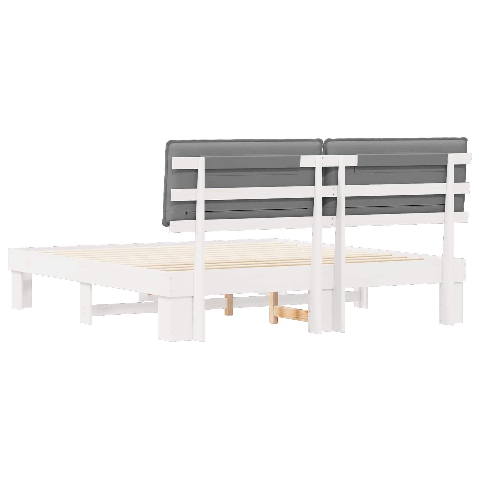 Letto con Testiera Rivestita Grigio chiaro 200 x 200 cm | homemem39