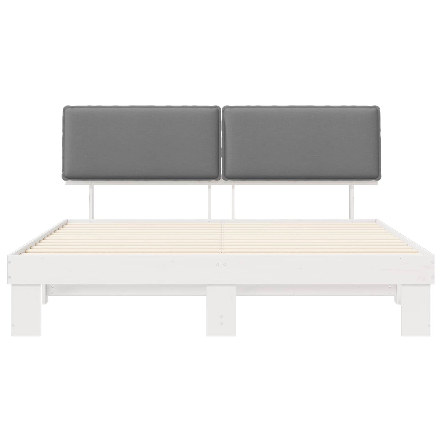 Letto con Testiera Rivestita Grigio chiaro 200 x 200 cm | homemem39
