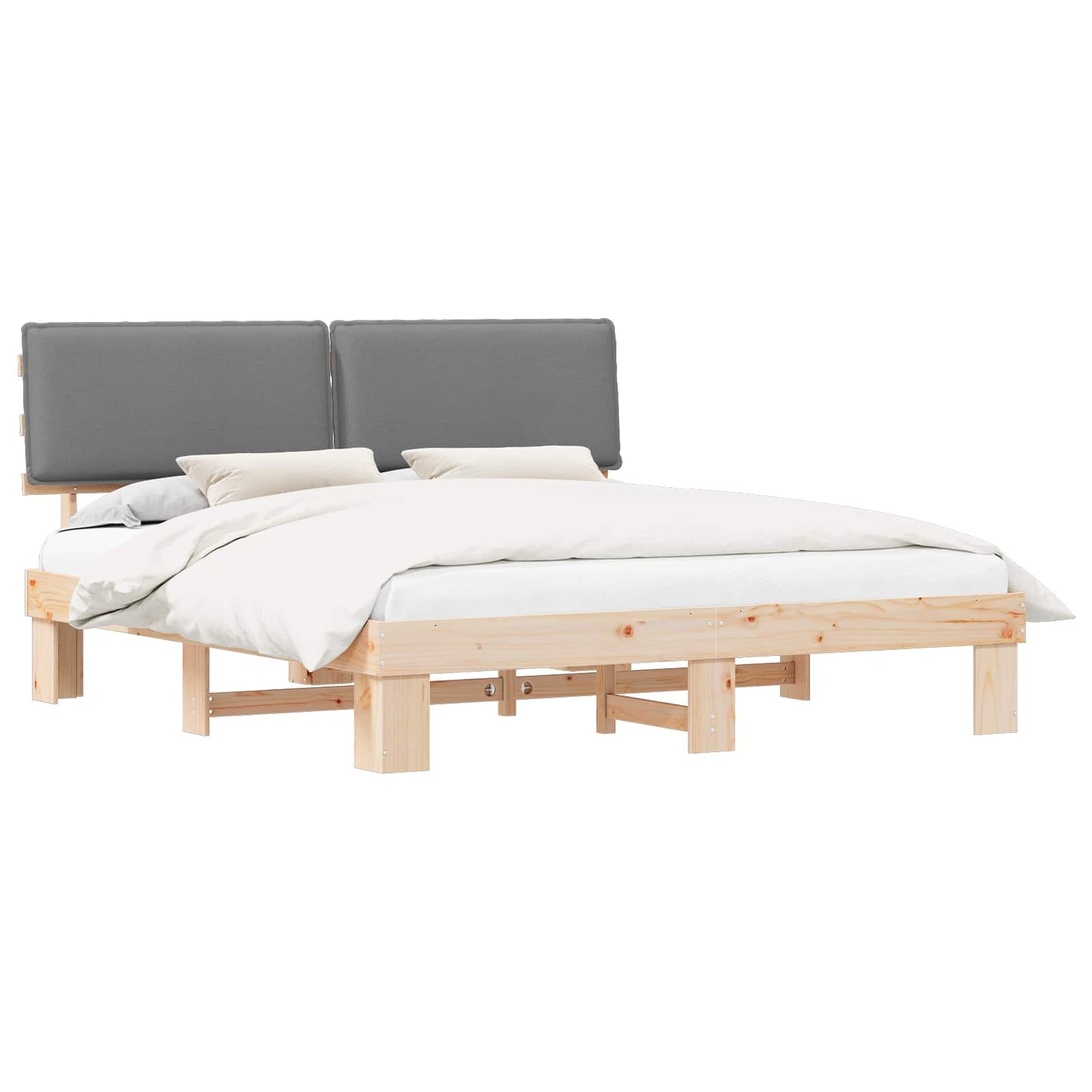 Letto con Testiera Rivestita Grigio chiaro 180 x 200 cm | homemem39