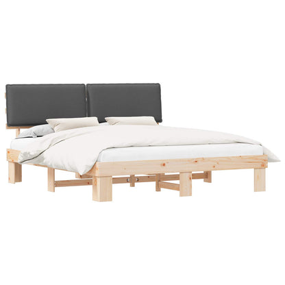 Letto con Testiera Rivestita Grigio scuro 180 x 200 cm | homemem39
