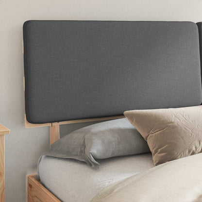 Letto con Testiera Rivestita Grigio scuro 200 x 200 cm | homemem39