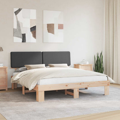 Letto con Testiera Rivestita Grigio scuro 200 x 200 cm | homemem39