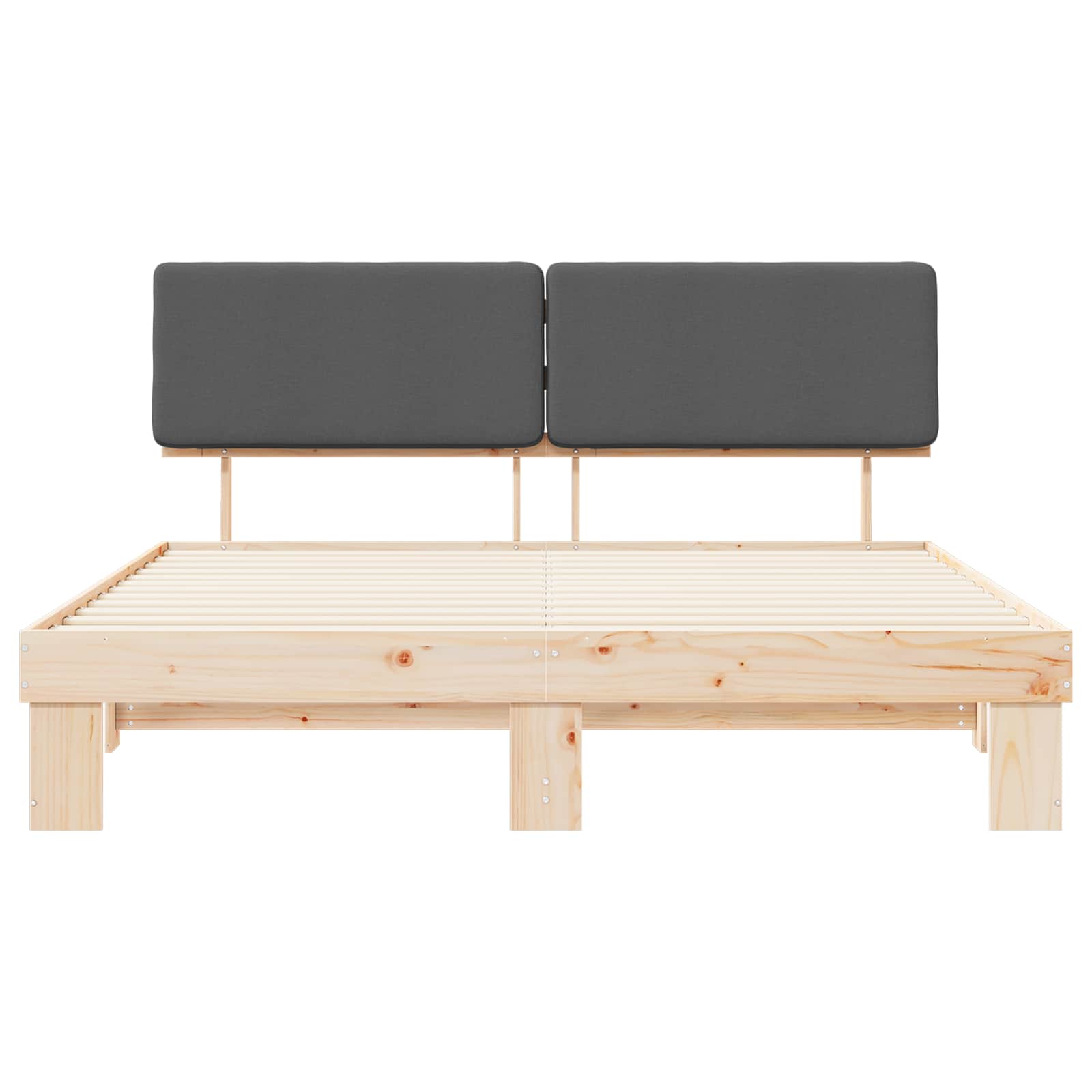 Letto con Testiera Rivestita Grigio scuro 200 x 200 cm | homemem39