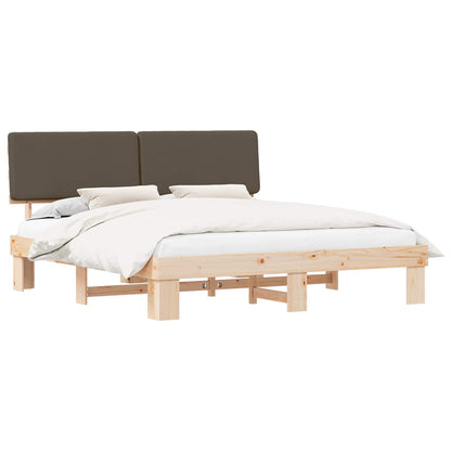 Letto con Testiera Rivestita Talpa 200 x 200 cm Pino massello | homemem39