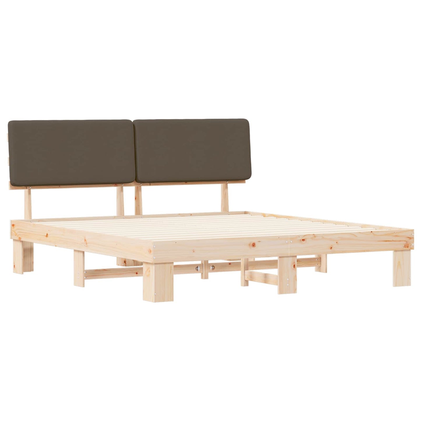 Letto con Testiera Rivestita Talpa 200 x 200 cm Pino massello | homemem39