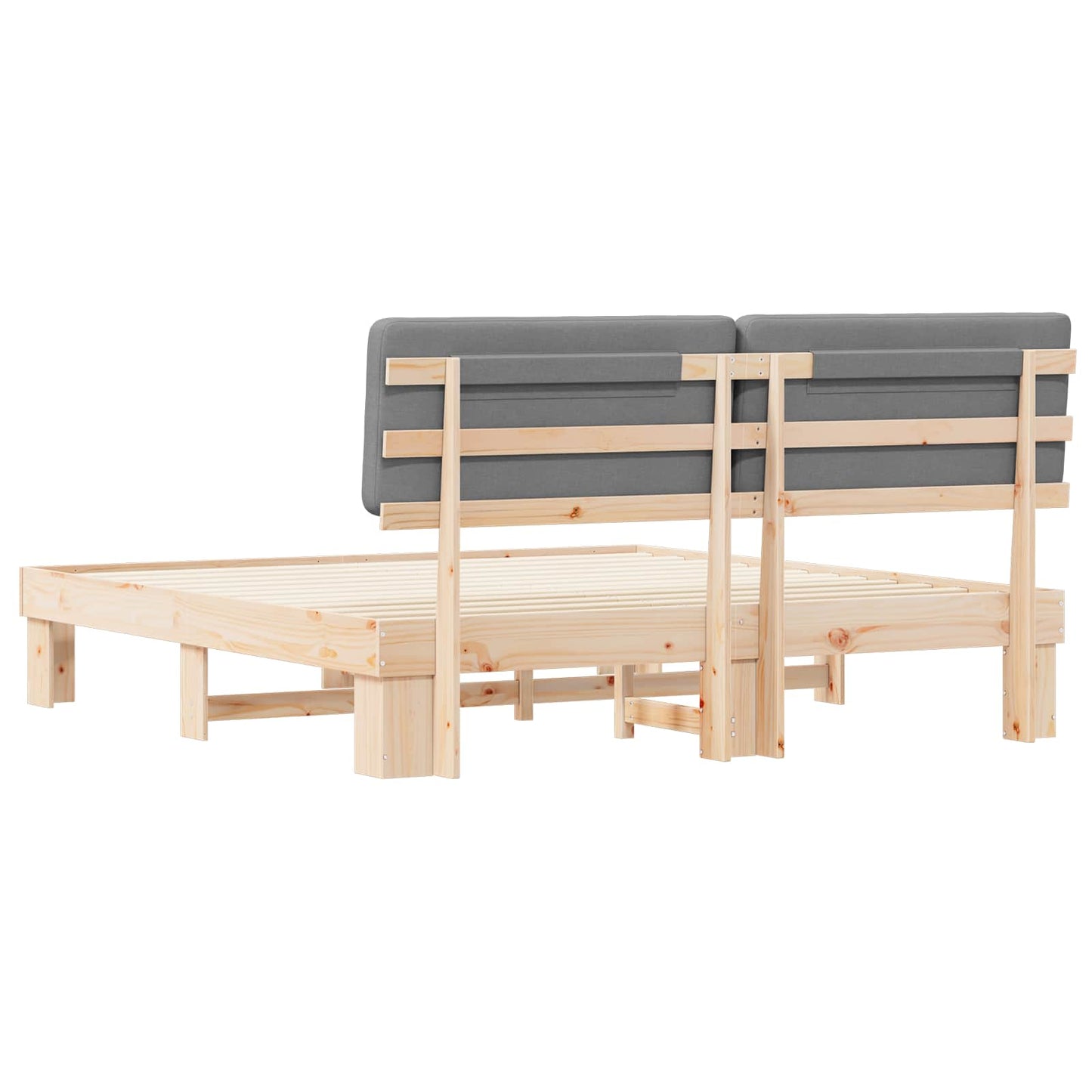 Letto con Testiera Rivestita Grigio chiaro 180 x 200 cm