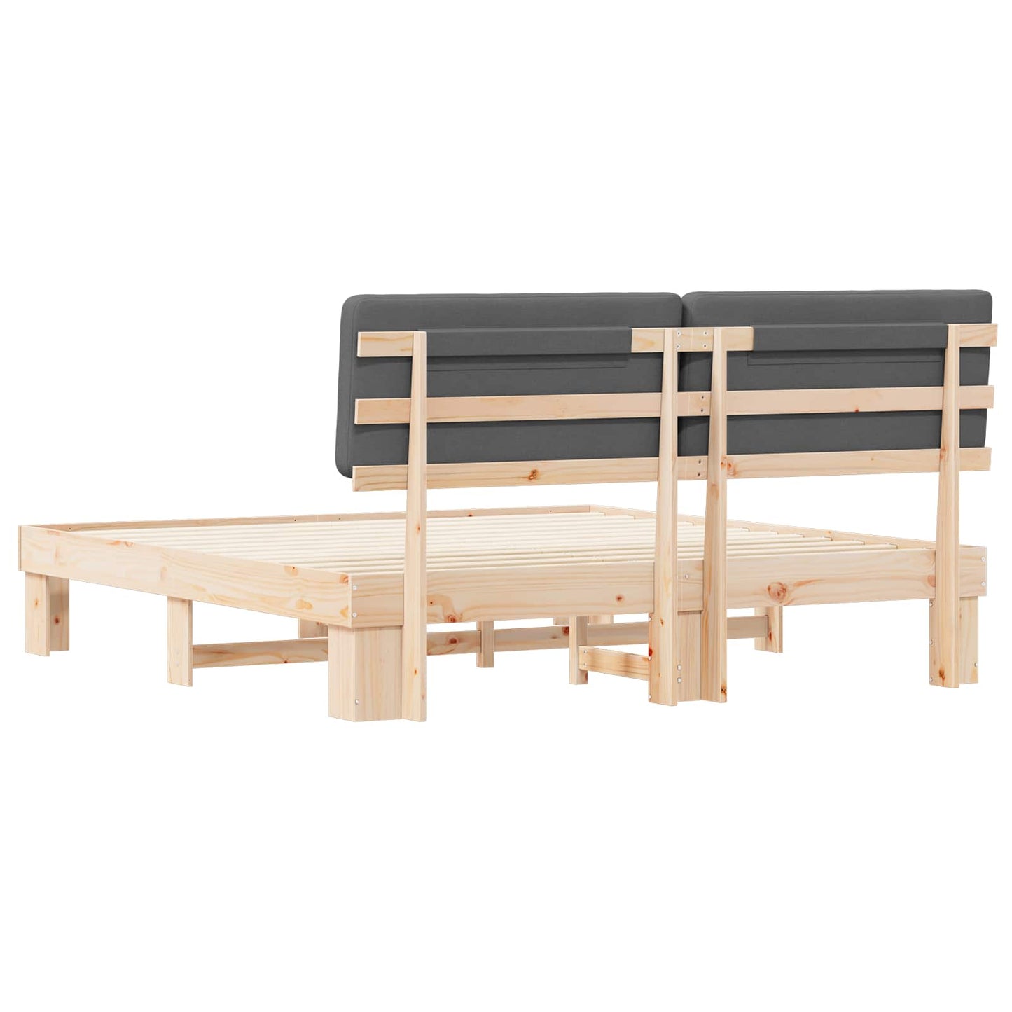 Letto con Testiera Rivestita Grigio scuro 180 x 200 cm