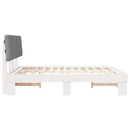 Letto con Testiera Rivestita Grigio chiaro 180 x 200 cm